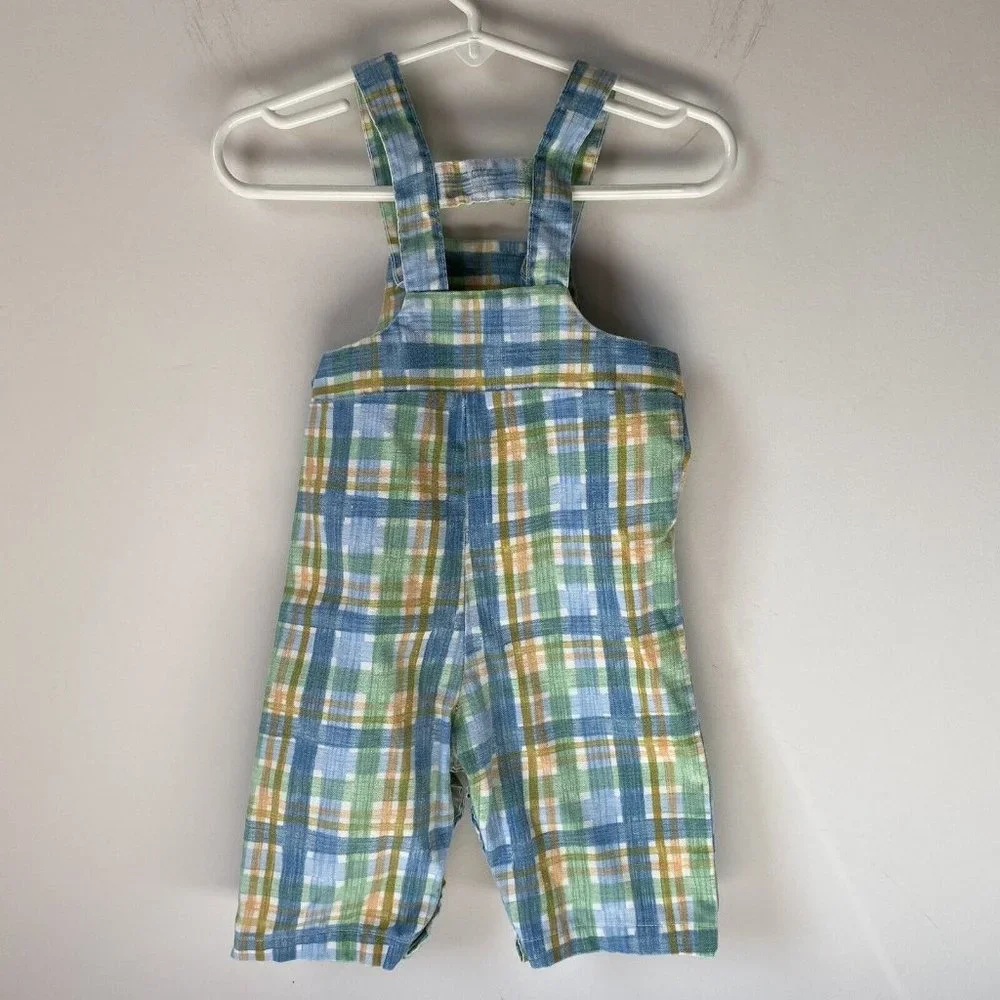 Health-tex overalls pastel colors check snap closure Easter Spring baby boy 9 m‎